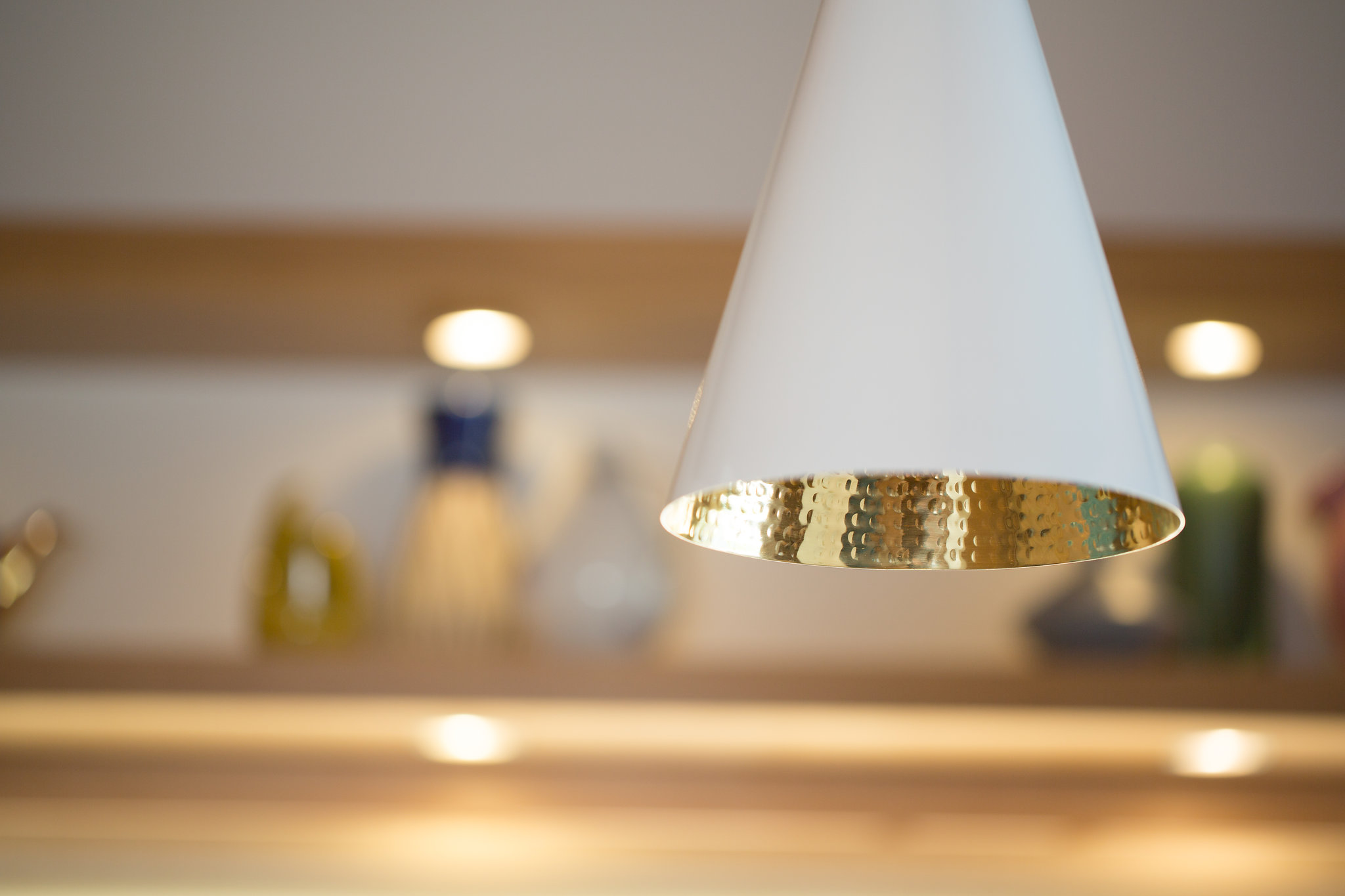Downlighting over kitchen island - by Weaver Construction