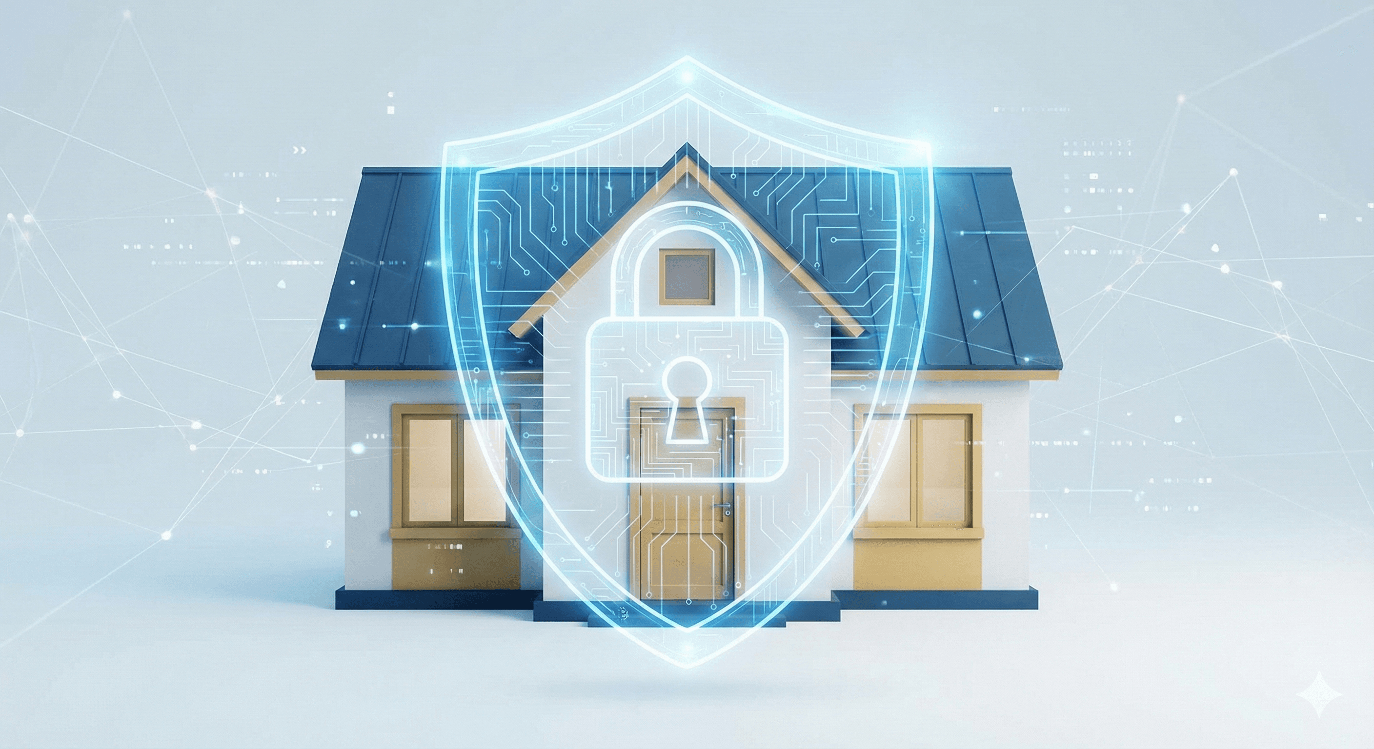 Real estate cybersecurity concept illustrating protection of closing funds and client data.