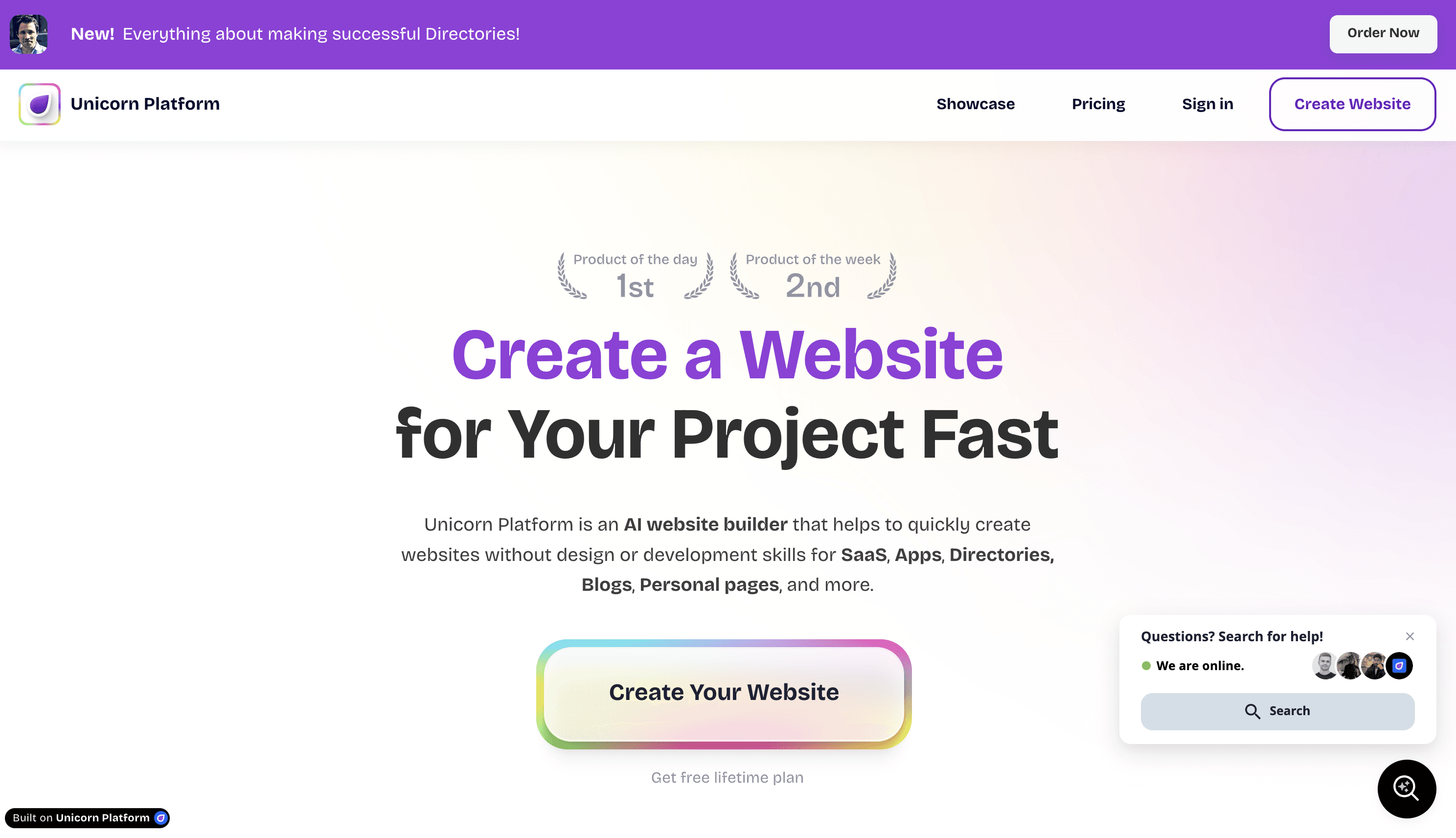 Unicorn platform AI website builder