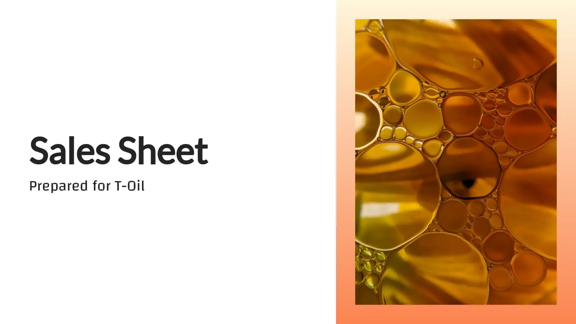 Sales sheet