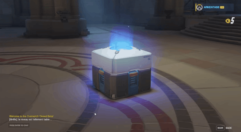 Overwatch loot box animation