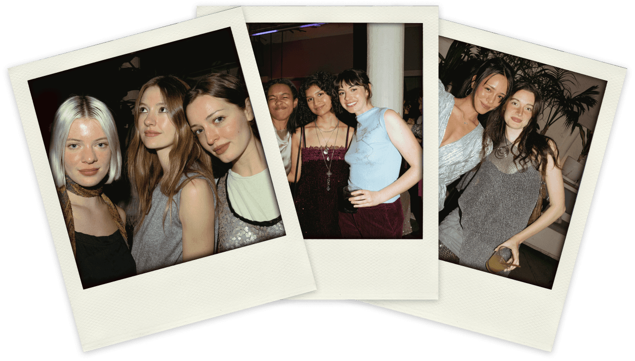 A collage of three photos showcasing a lively gathering with friends enjoying a fun night out.