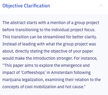 paperpal objective clarification panel