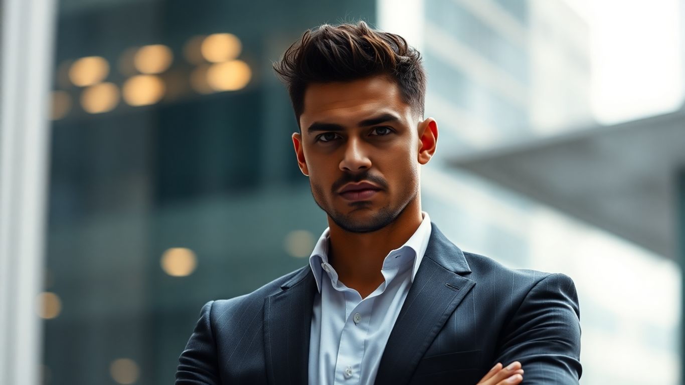 Focused consultant ready for action in a modern setting.