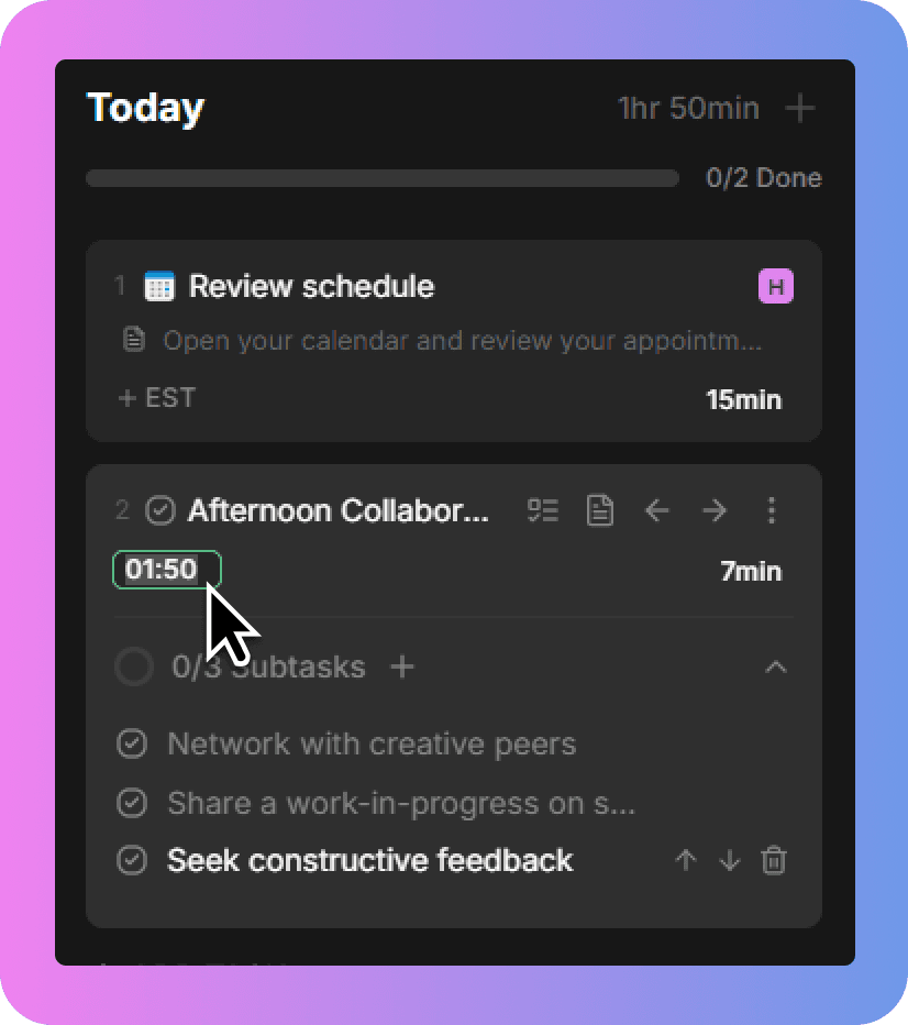 Estimate Time Required for Each Task