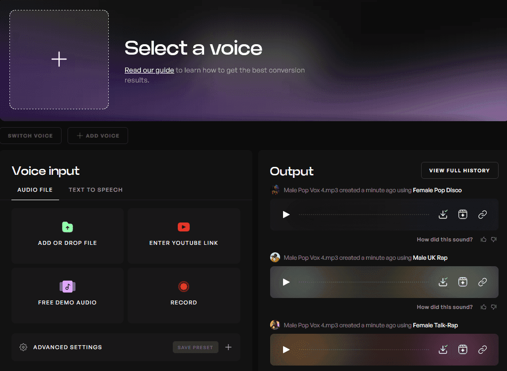 Kits AI conversion page