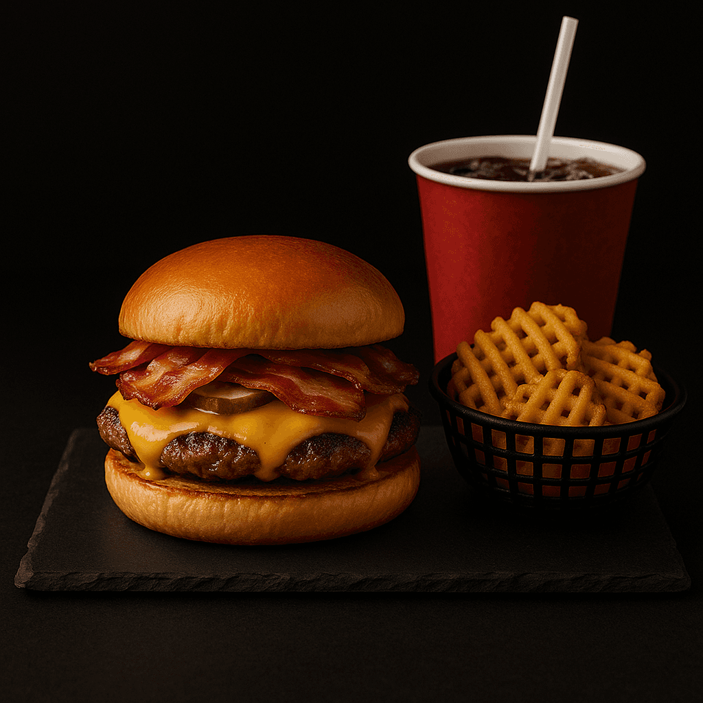 burger with cheese and lettuce