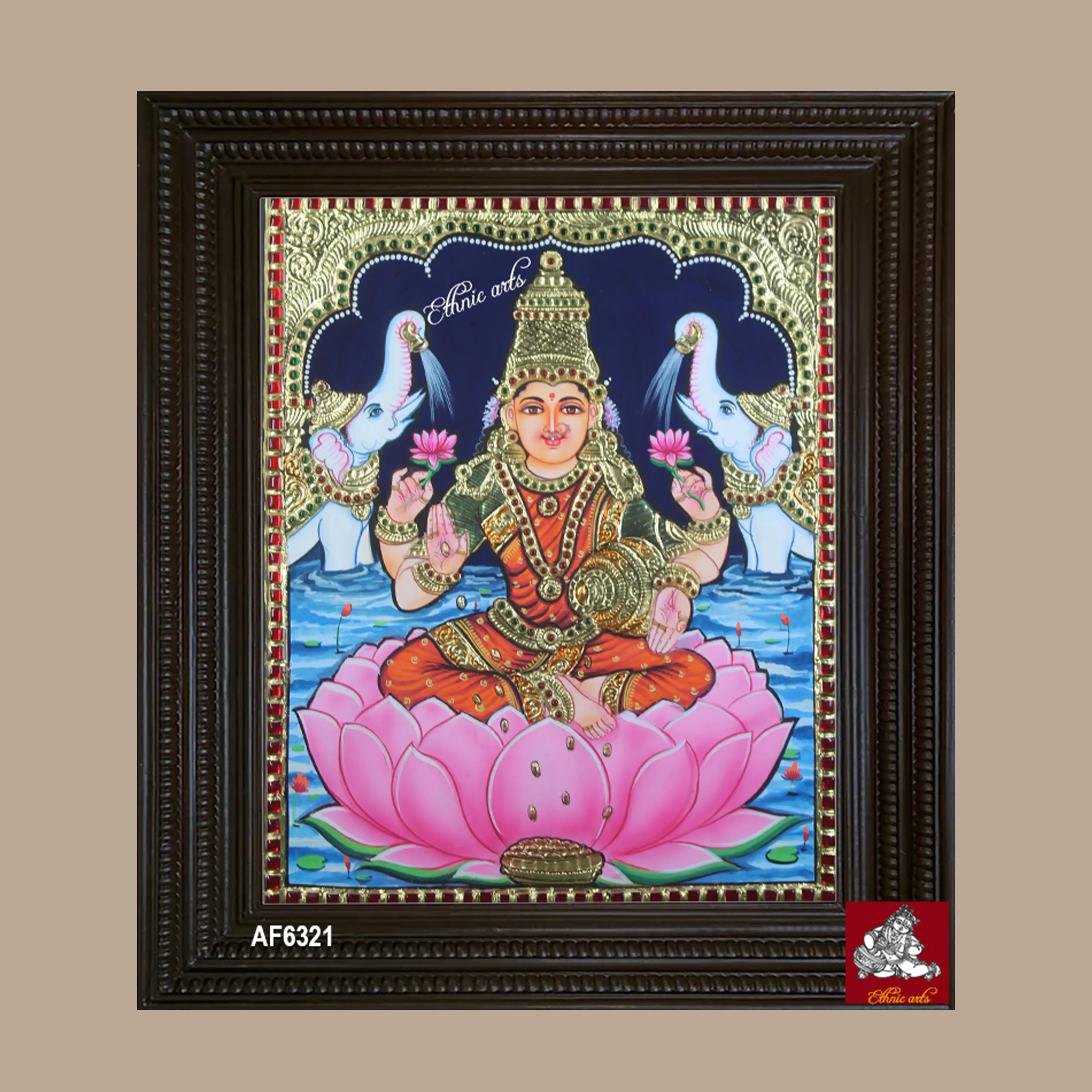Tanjore painting of Goddess Lakshmi