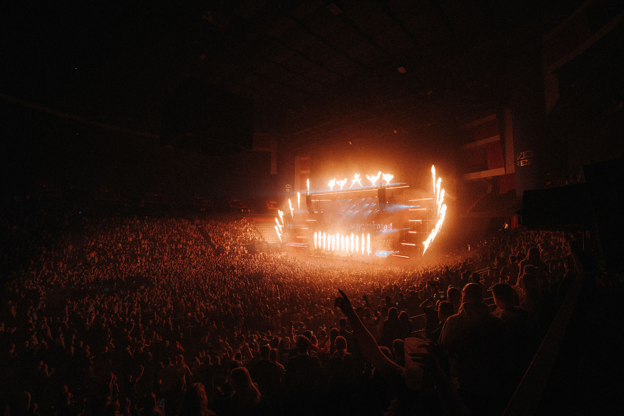 Flyby multicam production setup filming Soppgirobygget live at Avicii Arena in Stockholm