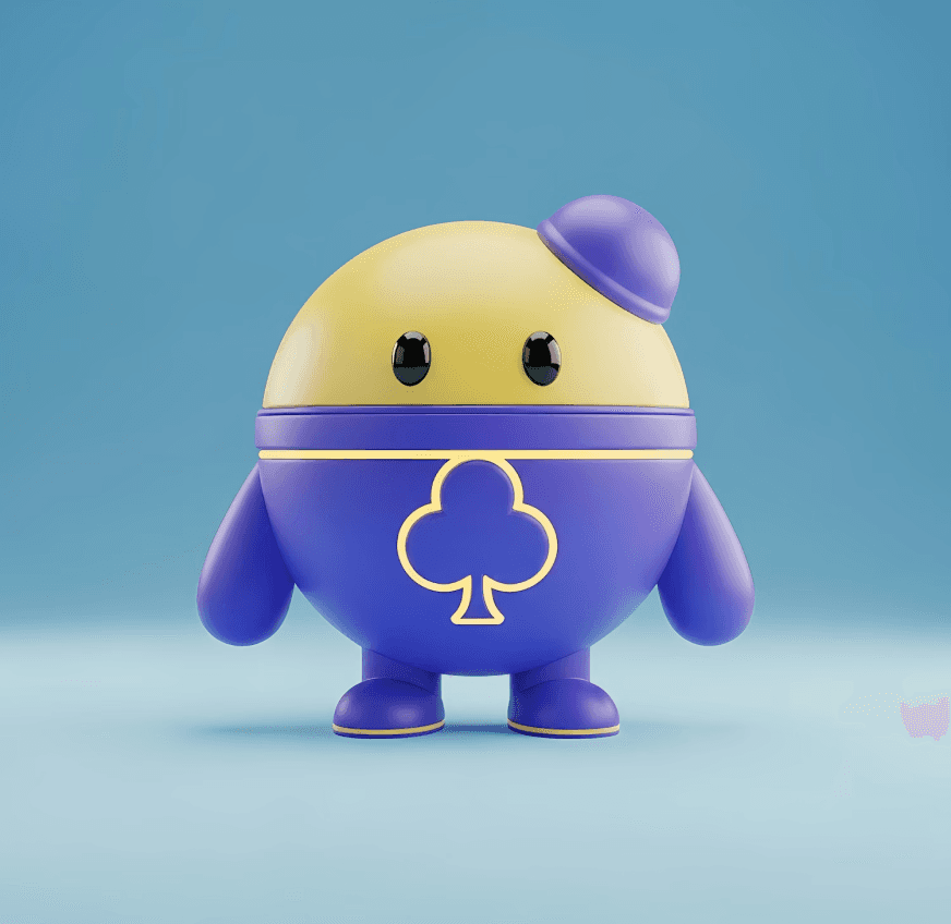 Round 3d character standing still