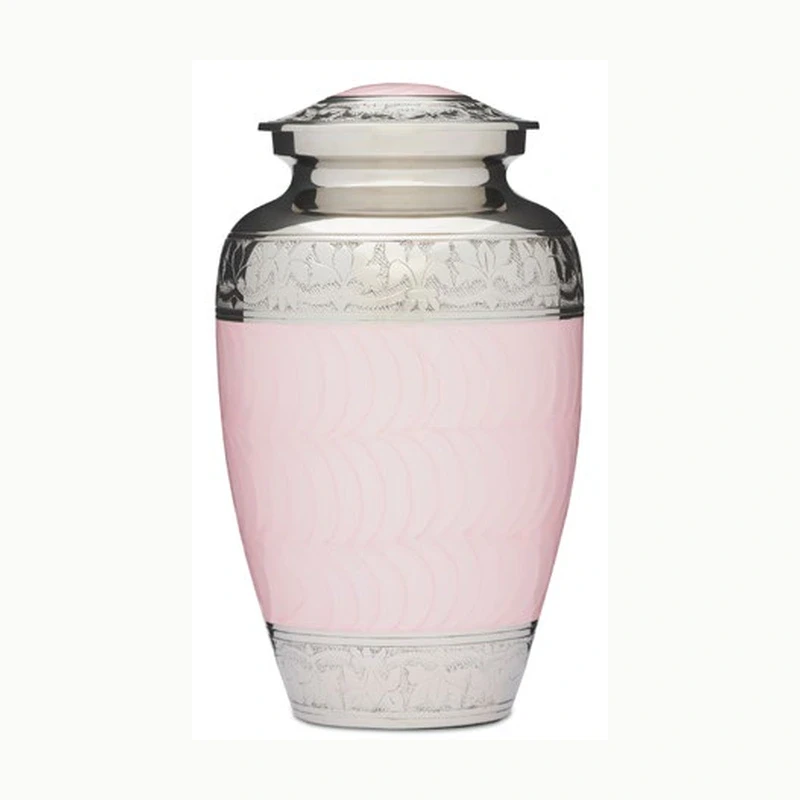 Pink Enamel & Nickel Urn — original supplier catalogue image