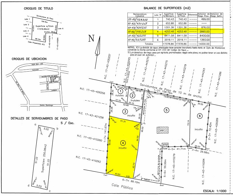venta de lote de 4253 m2 en rodeo iglesia san juan argentina