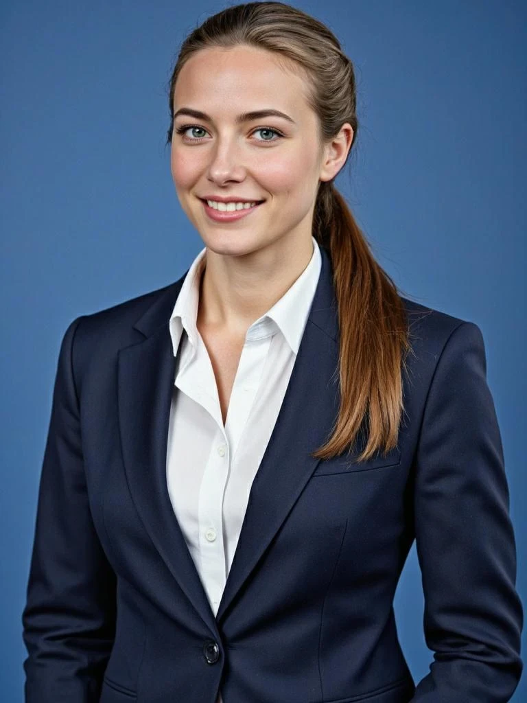 ai headshot generator free online, High ponytail female resume photo