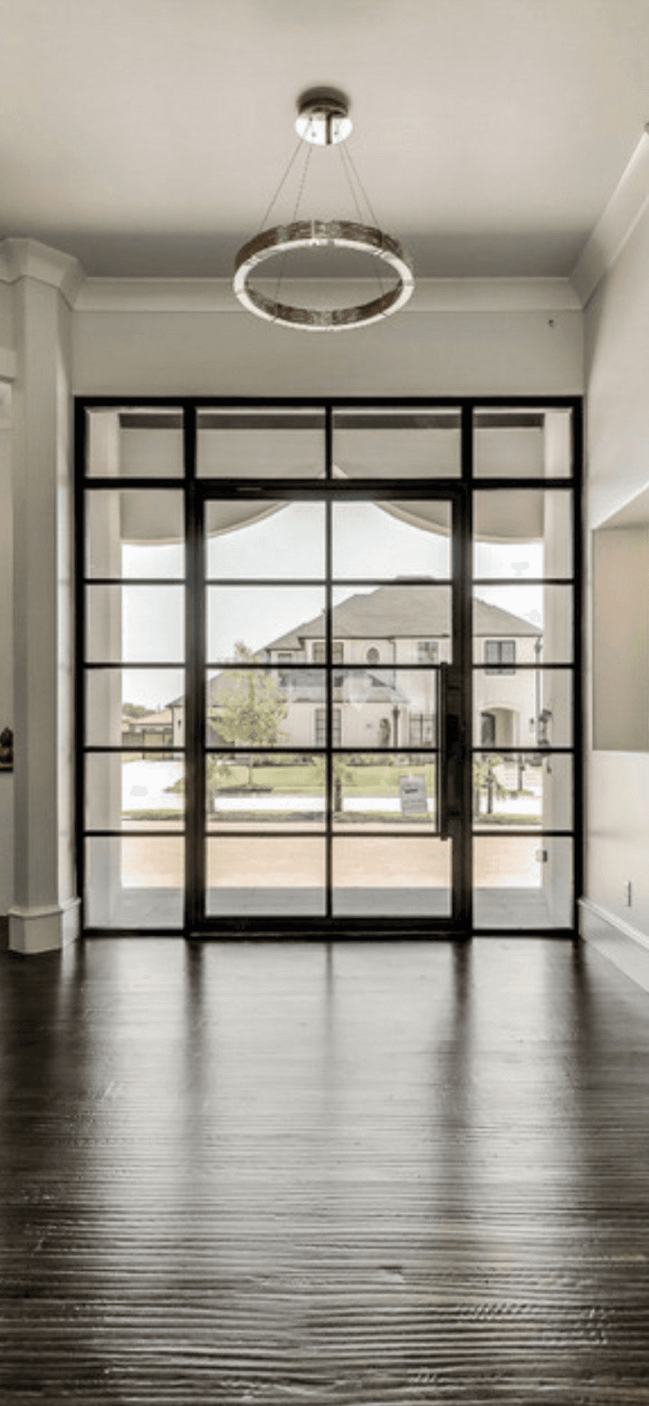 Traditional wrought iron double doors by M2 Metals Iron Doors DFW