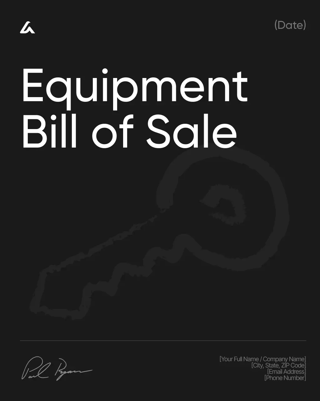 Equipment Bill of Sale 