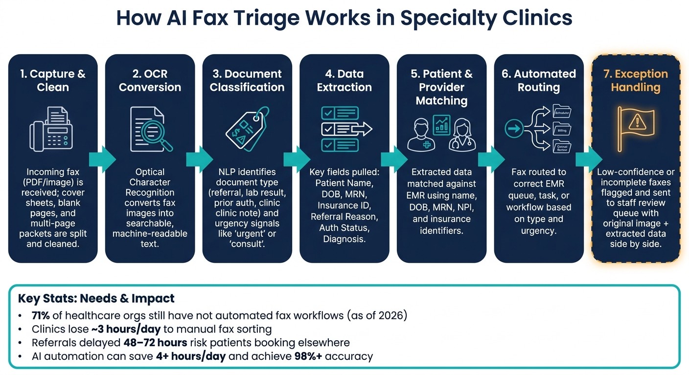How AI Reads, Categorizes & Routes Clinic Faxes: 7-Step Workflow