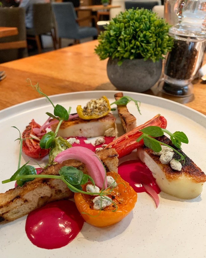 food served on a white plate