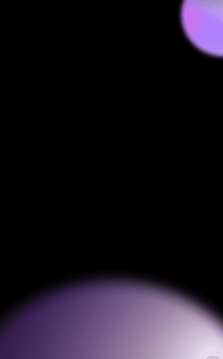 Purple orb on dark background that represent AI technology used in Nextio