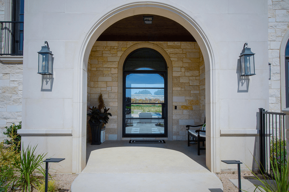 Traditional wrought iron double doors by M2 Metals Iron Doors DFW