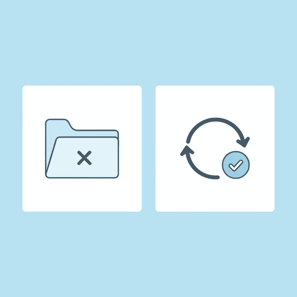 Before: organized files becoming chaotic over weeks. After: files staying organized with Otio