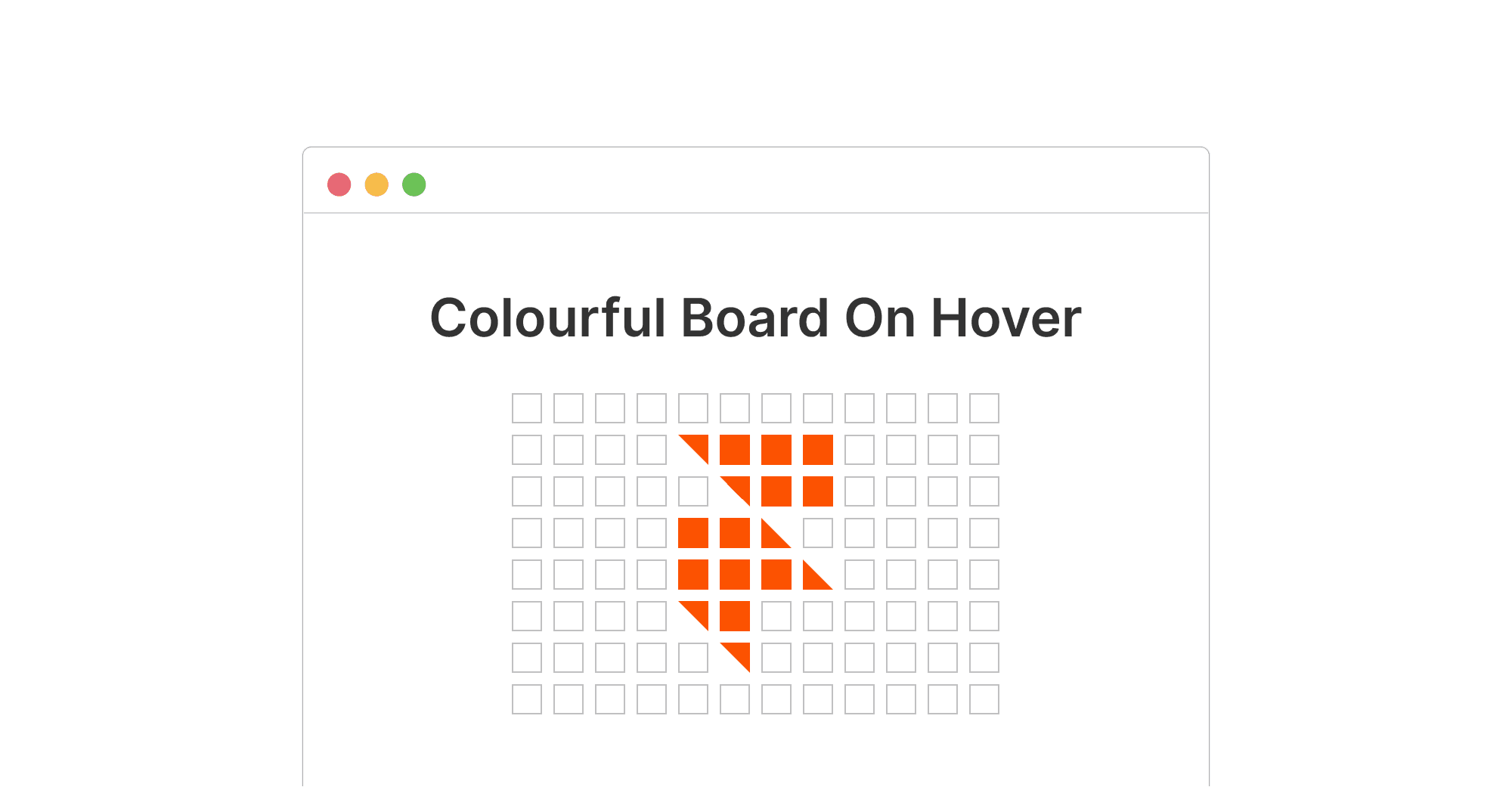 Colourful board on hover in Framer