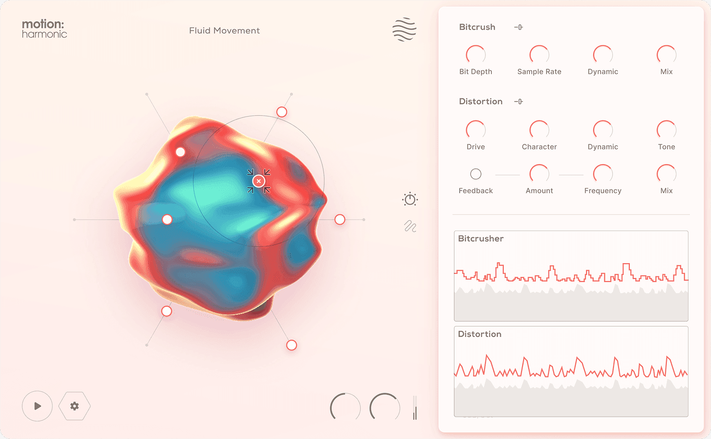 Excite Audio - Motion Harmonics - Dynamic Distortion Modulation Plugin Interface