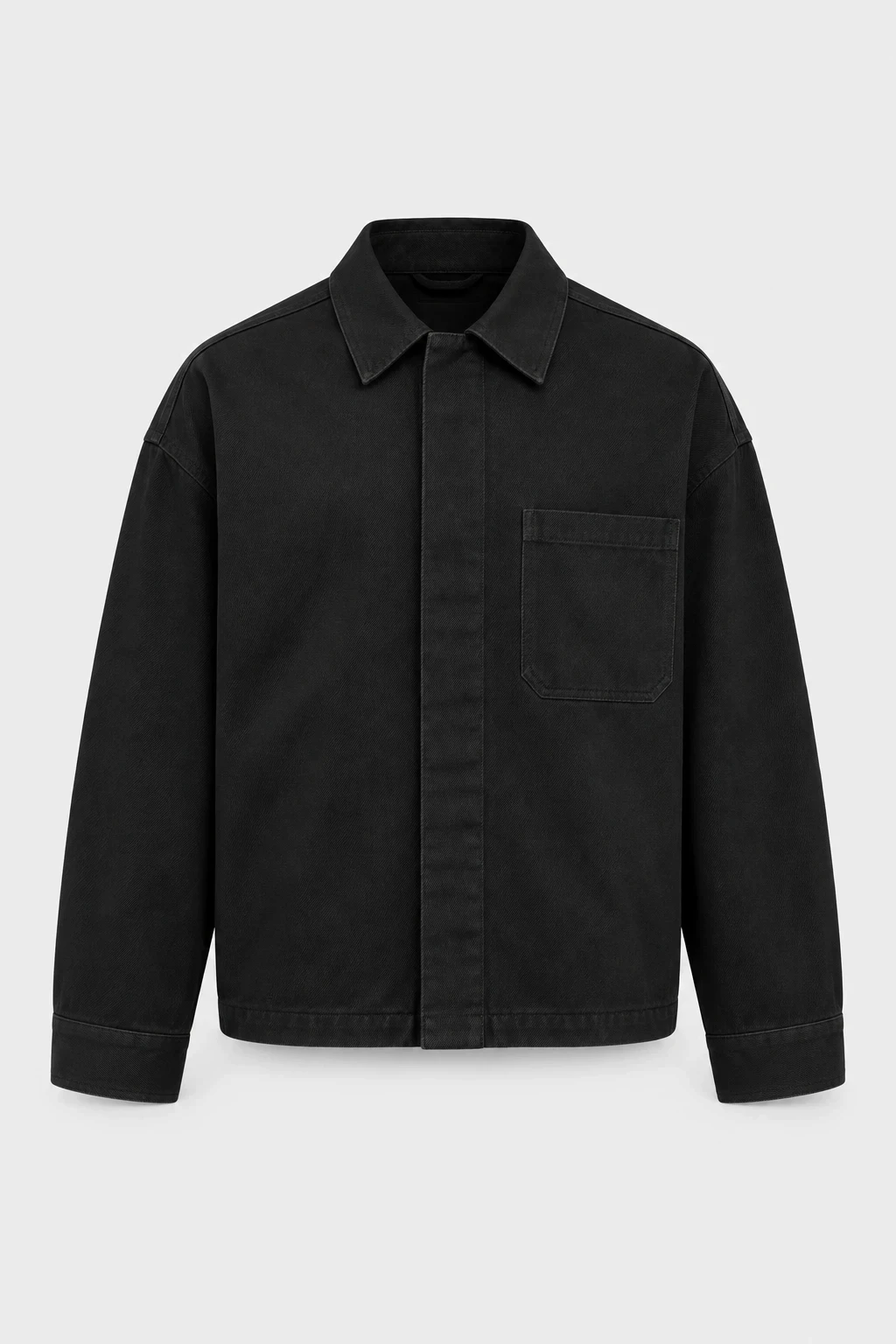 Black boxy twill jacket