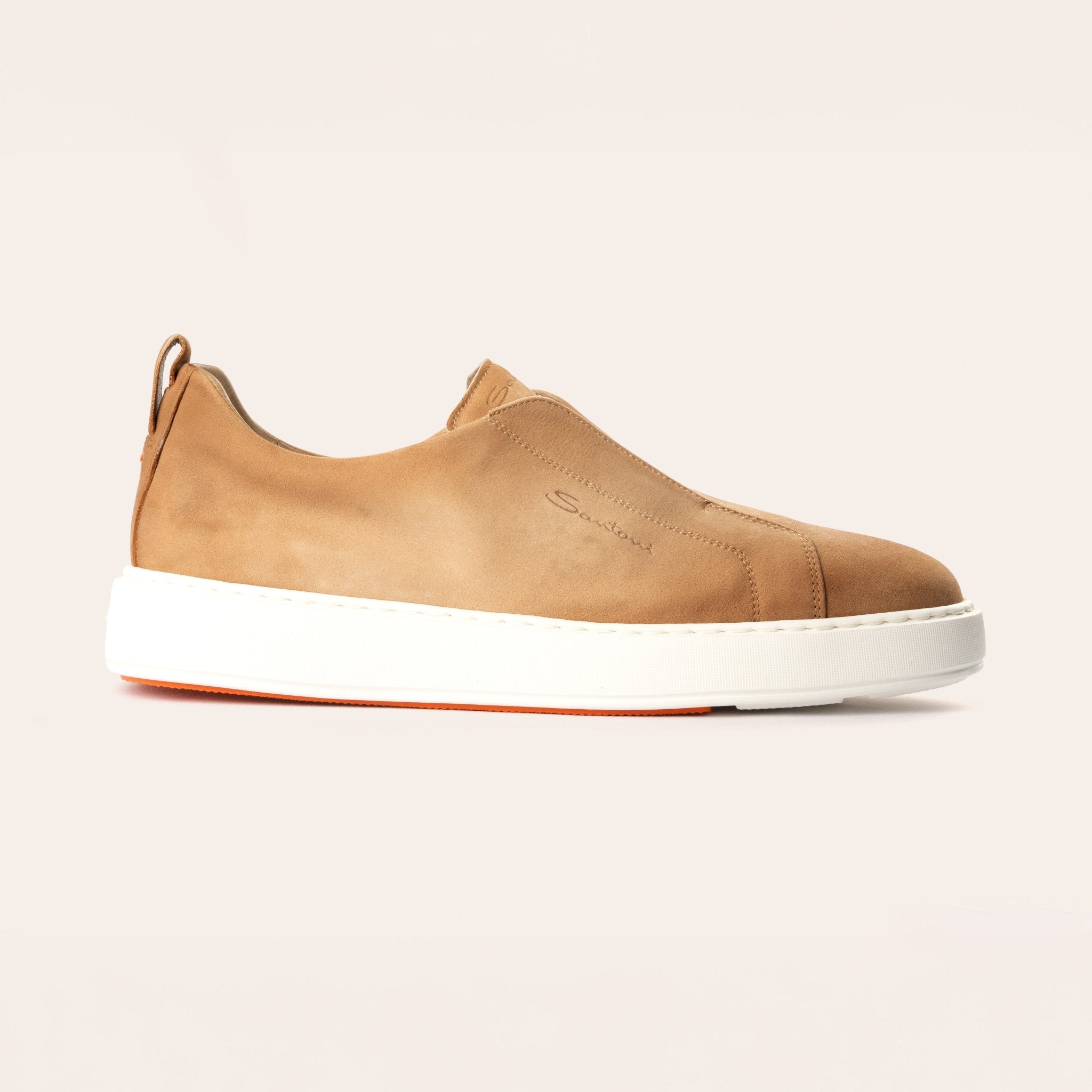 Men's beige suede slip - on sneaker - Mandelli UK