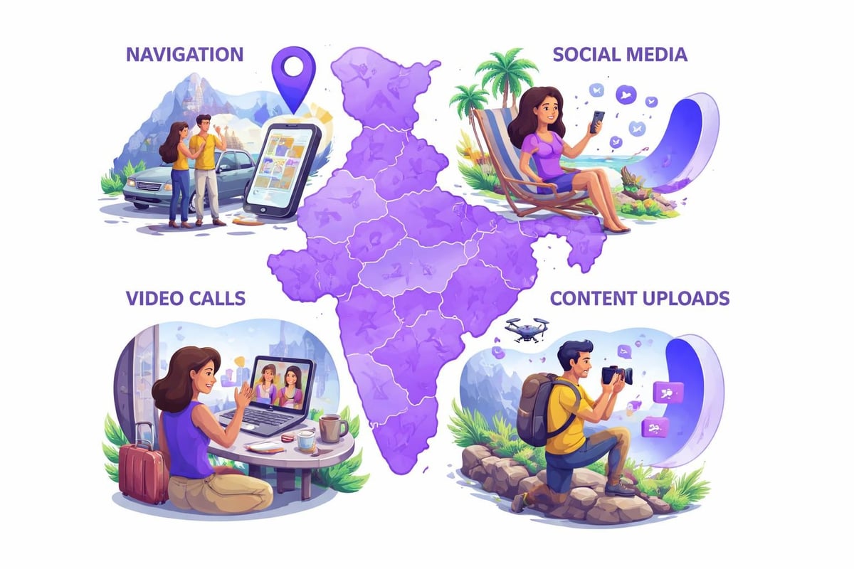 India travel data usage scenarios