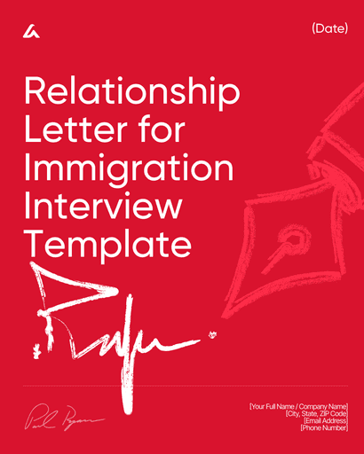 Relationship Letter for Immigration Interview Template