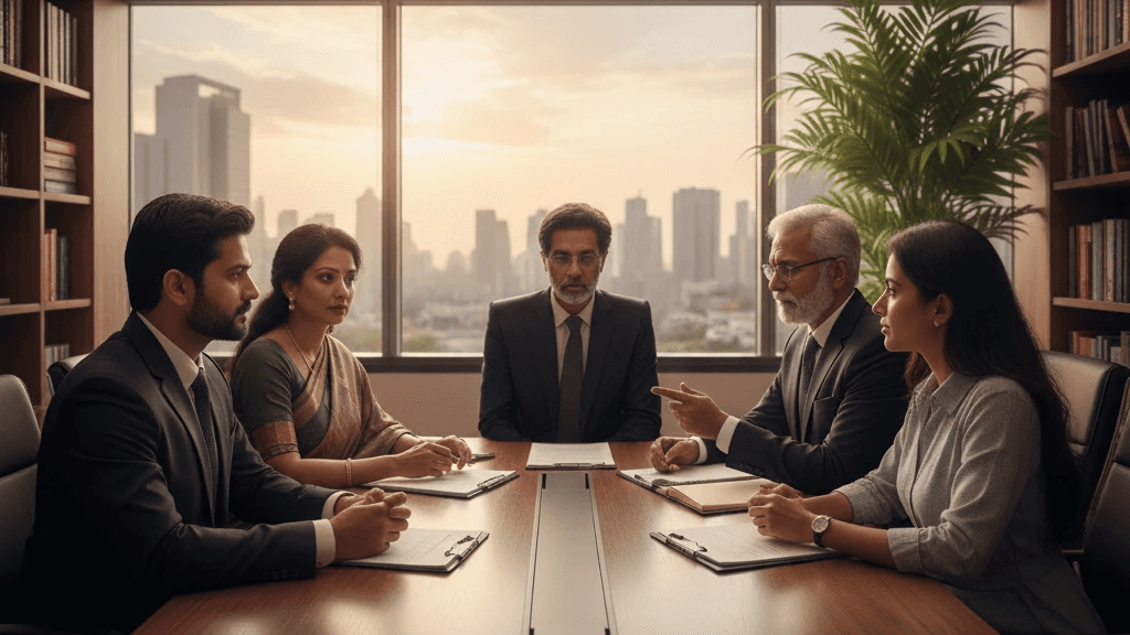 man sitting beside woman looking at a contract on DocuSign