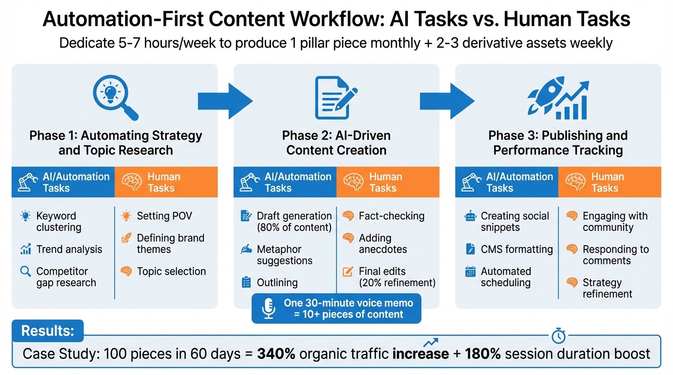 3-Phase Automation-First Content Workflow for Founders
