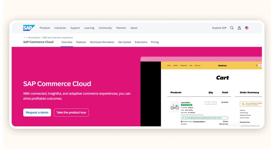 SAP Commerce Cloud interface