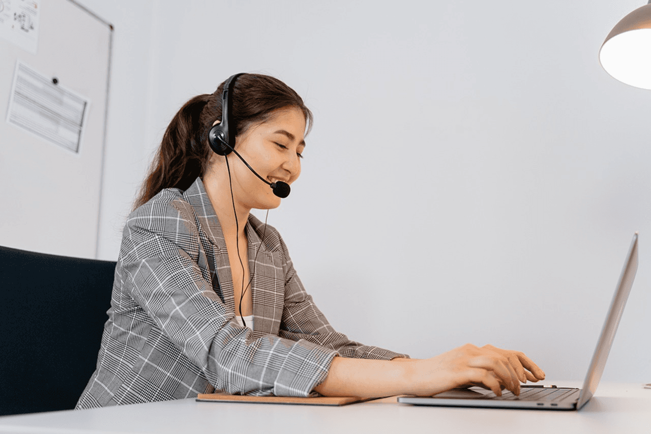 a part of the black headphone