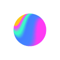 A vibrant sphere displaying a rainbow gradient, showcasing a spectrum of colors blending seamlessly together.