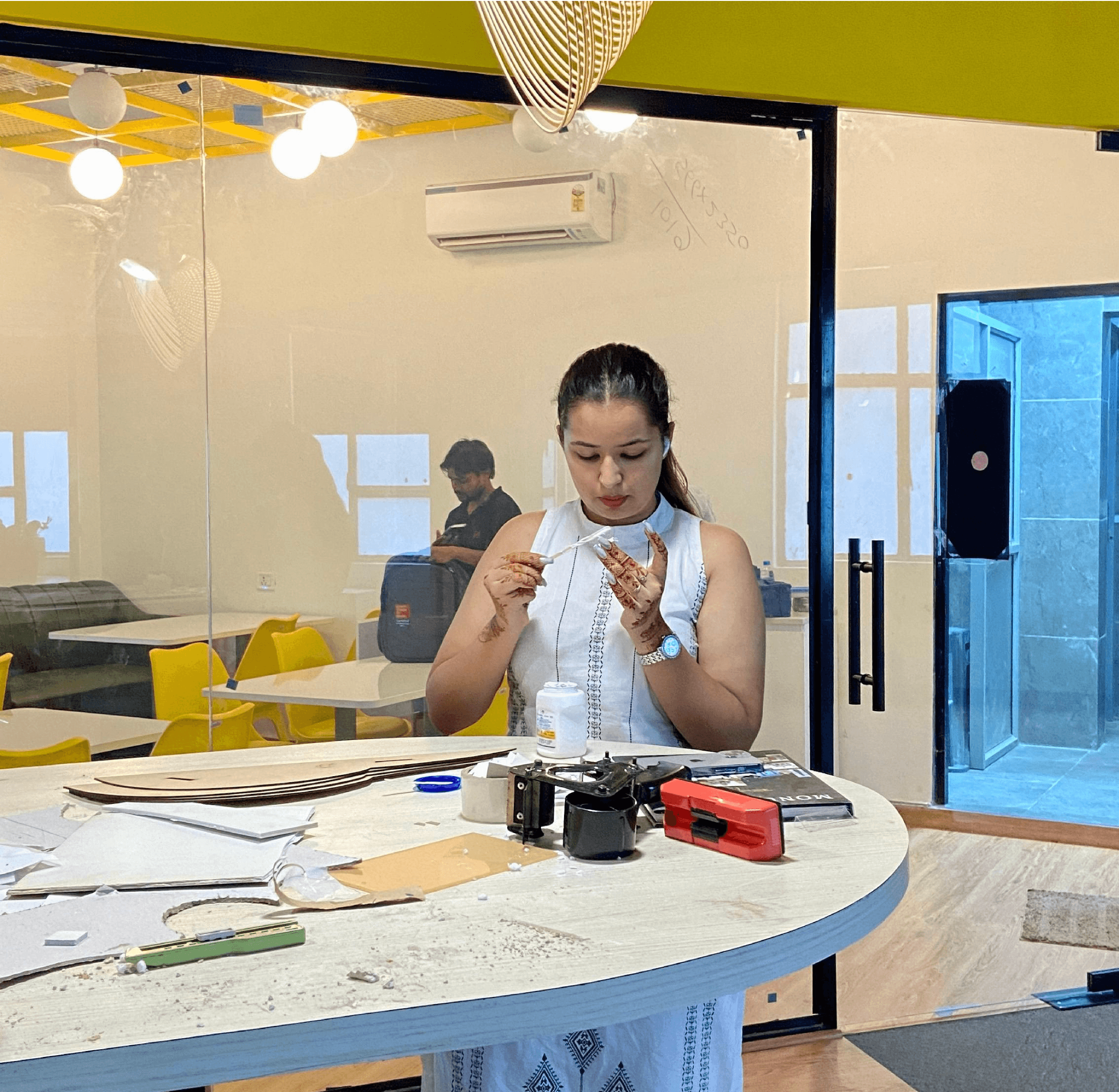 Phone showing NovaPay UI