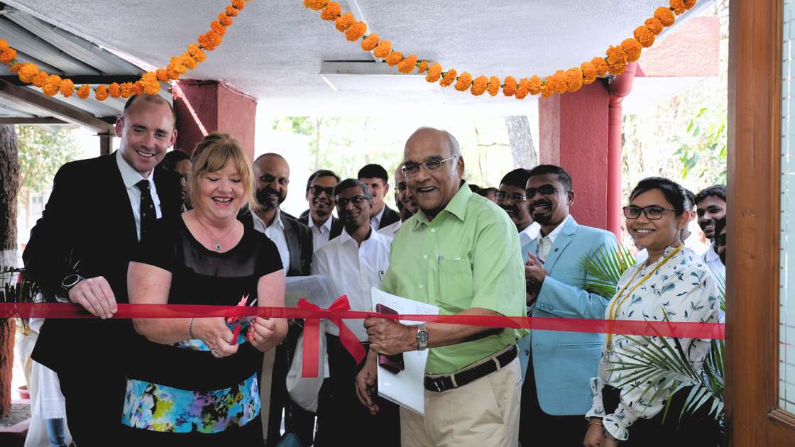 Ribbon cutting event for the opening of the Living Laboratory in Pune, India.