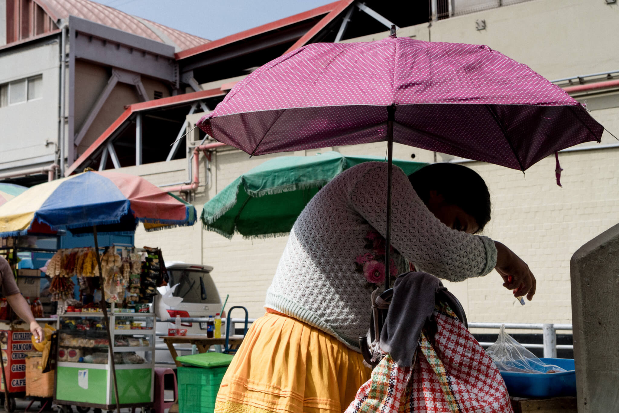 A woman under an umbrella