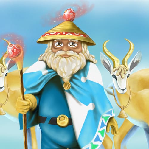 Old man character illustration.