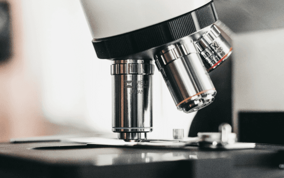 Microscope adjusted for scientific observation.