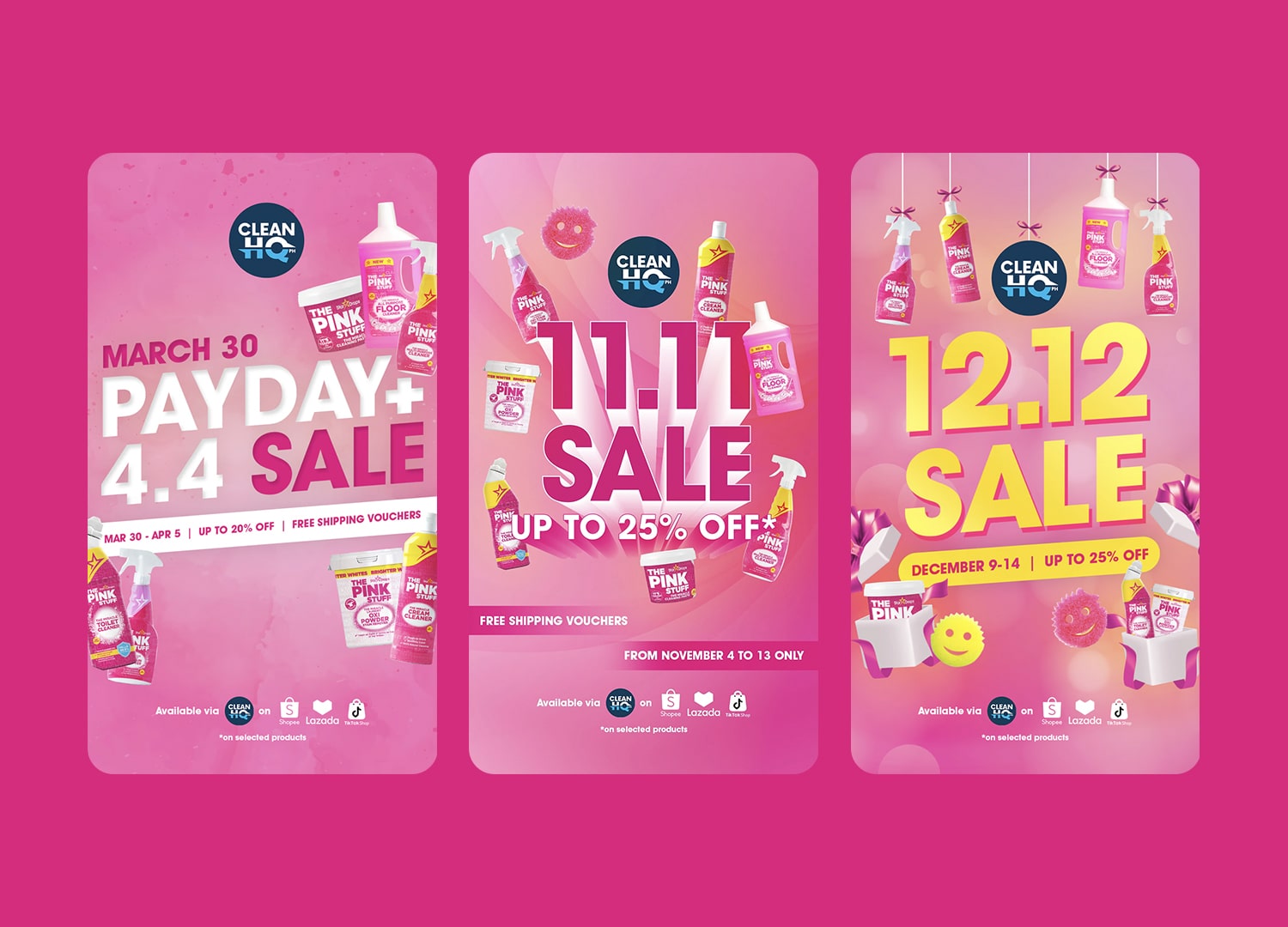 Social media design for The Pink Stuff