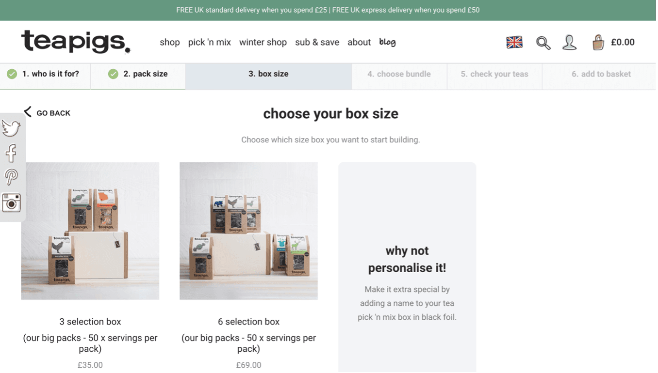 teapigs' pick and mix option