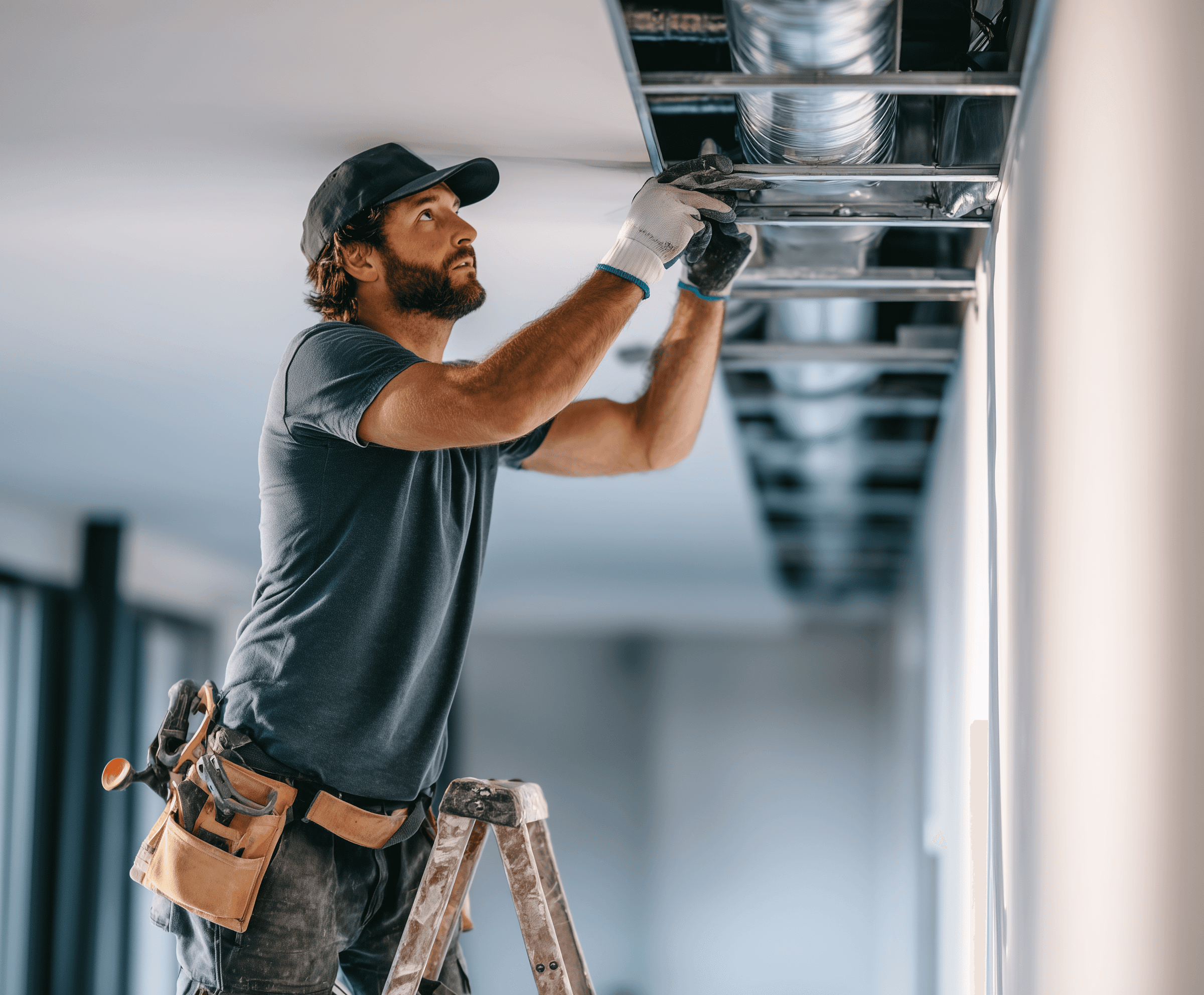 Close-up of a dark green leaf showing its textured surface and central vein against a muted background.