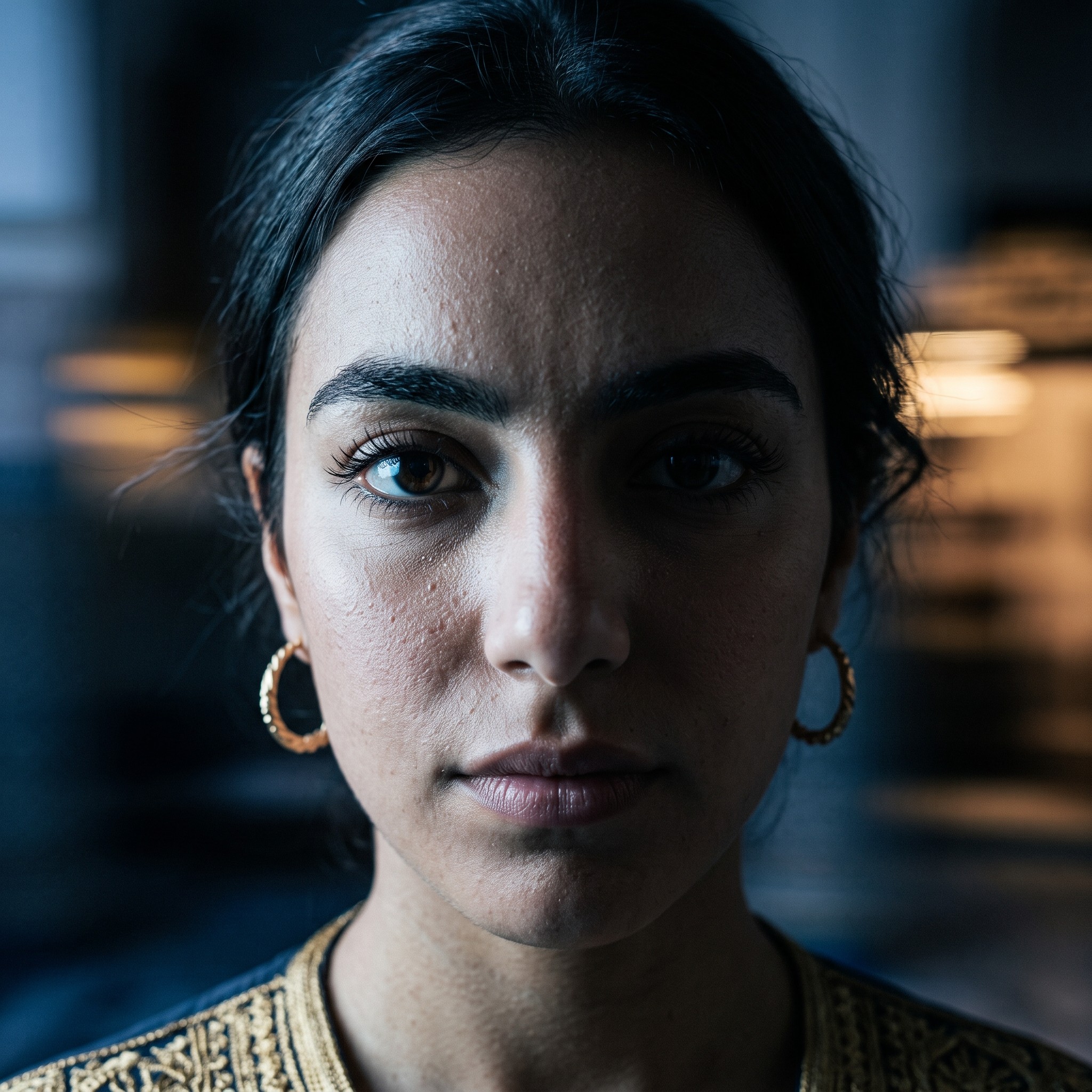 Femme marocaine posant en caftan orné