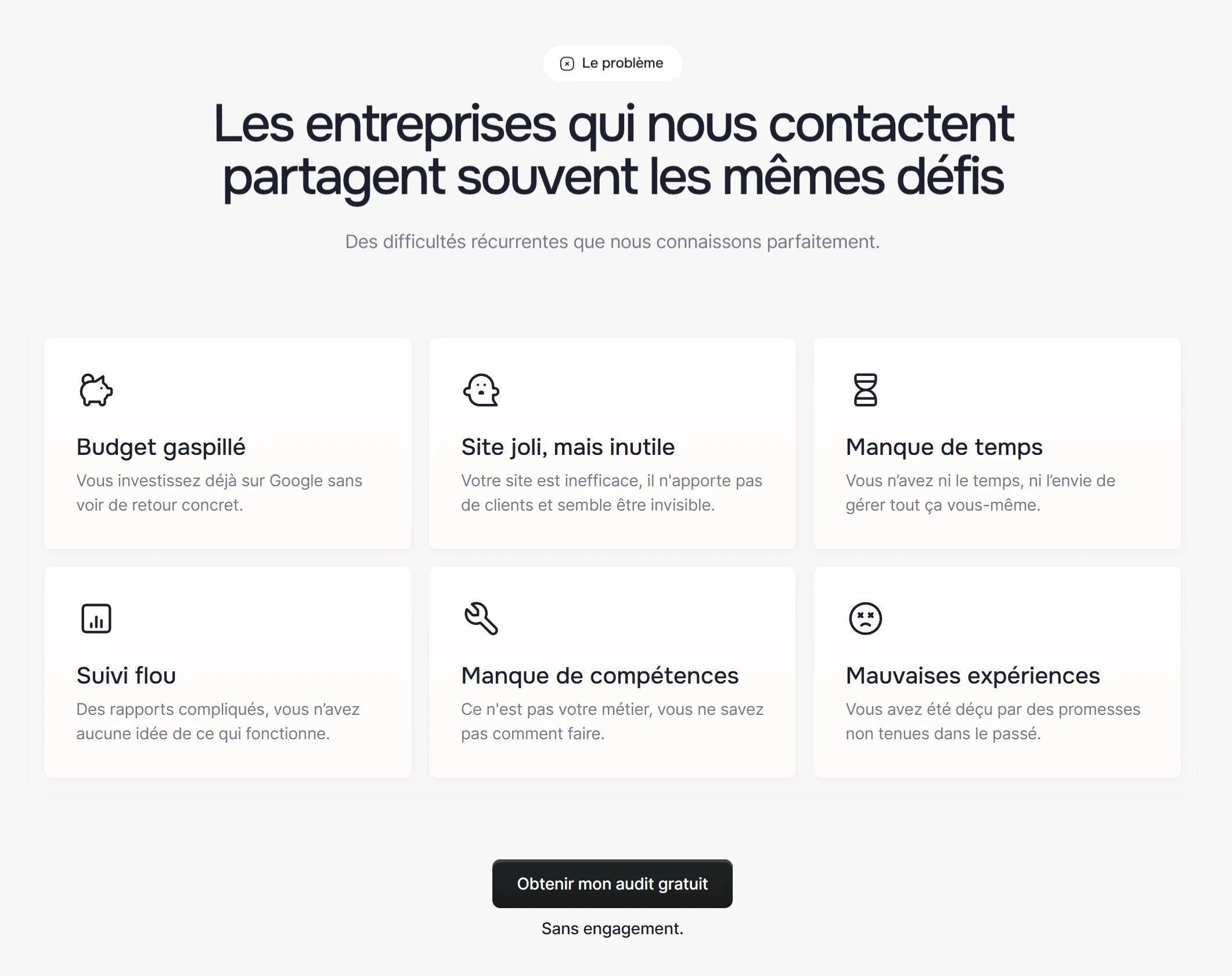 section problème site leaddy