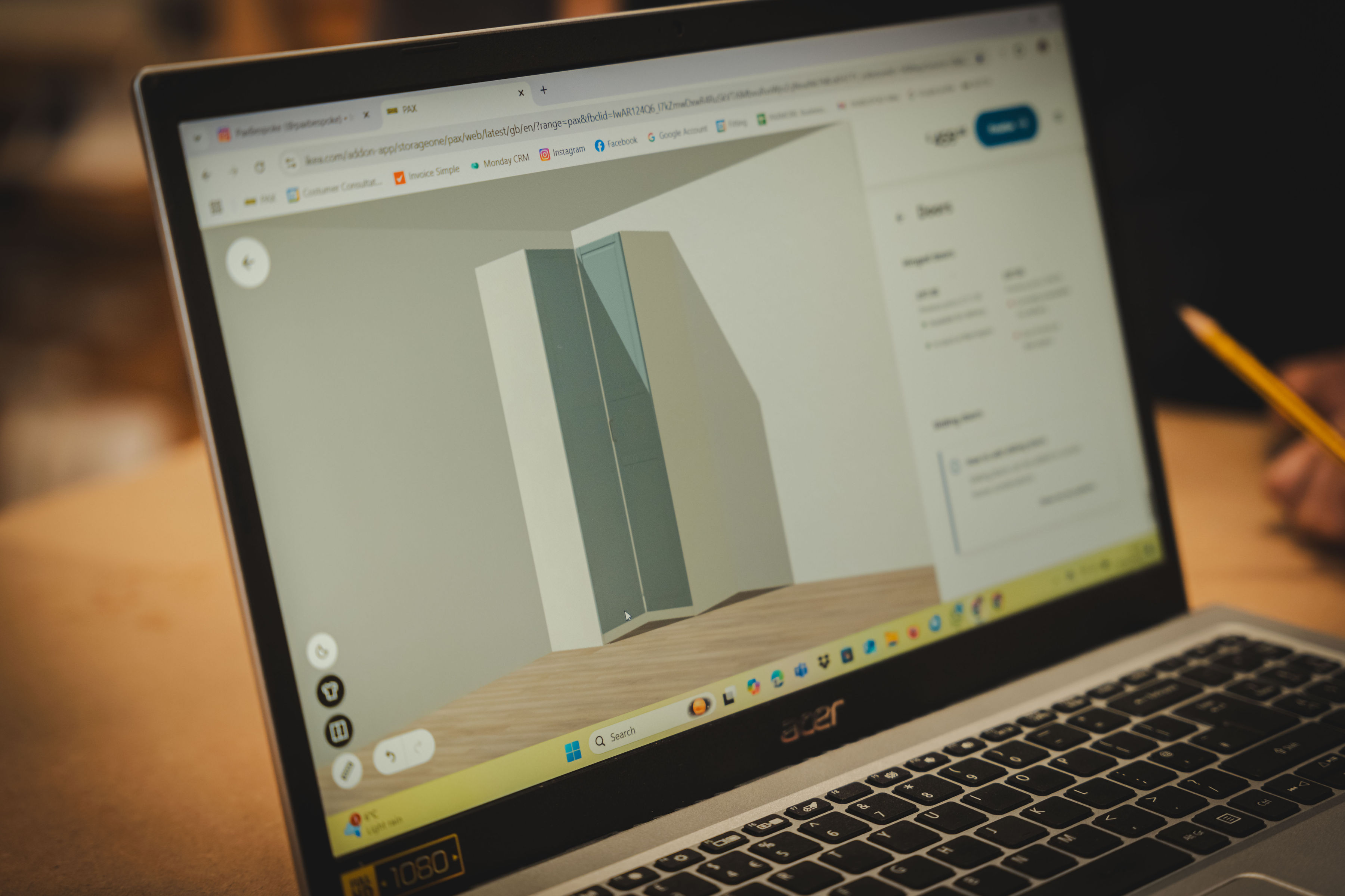 rendering on laptop screen