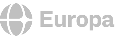 Europa logo displayed prominently on a black background, emphasizing its design and branding.