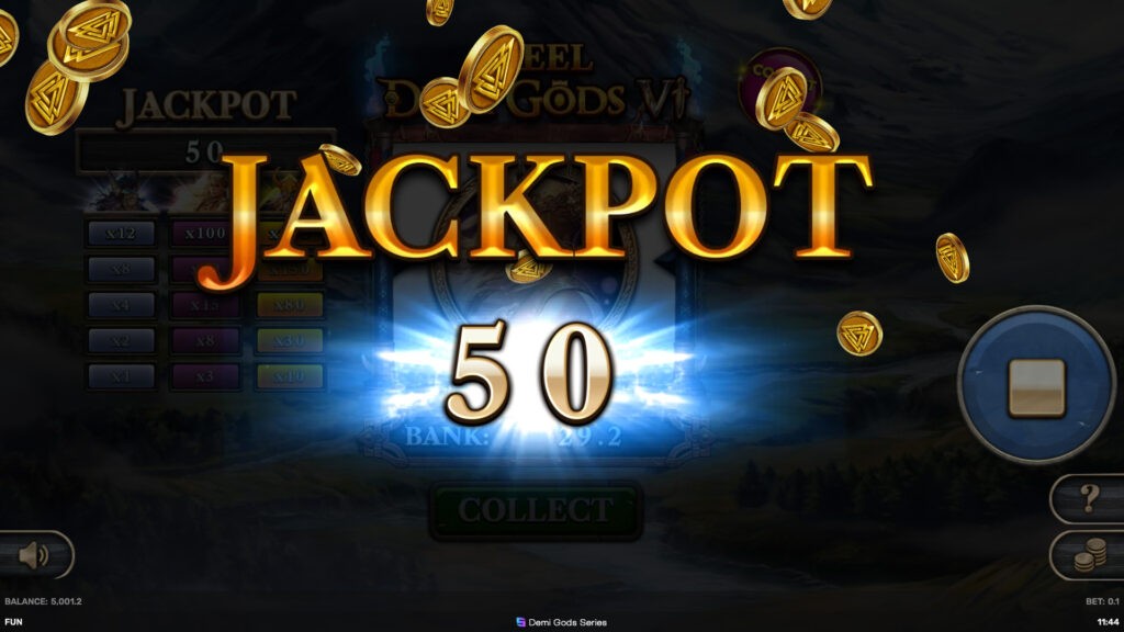 Trout's Treasure: Wild Rivers - exemple d’affichage jackpot