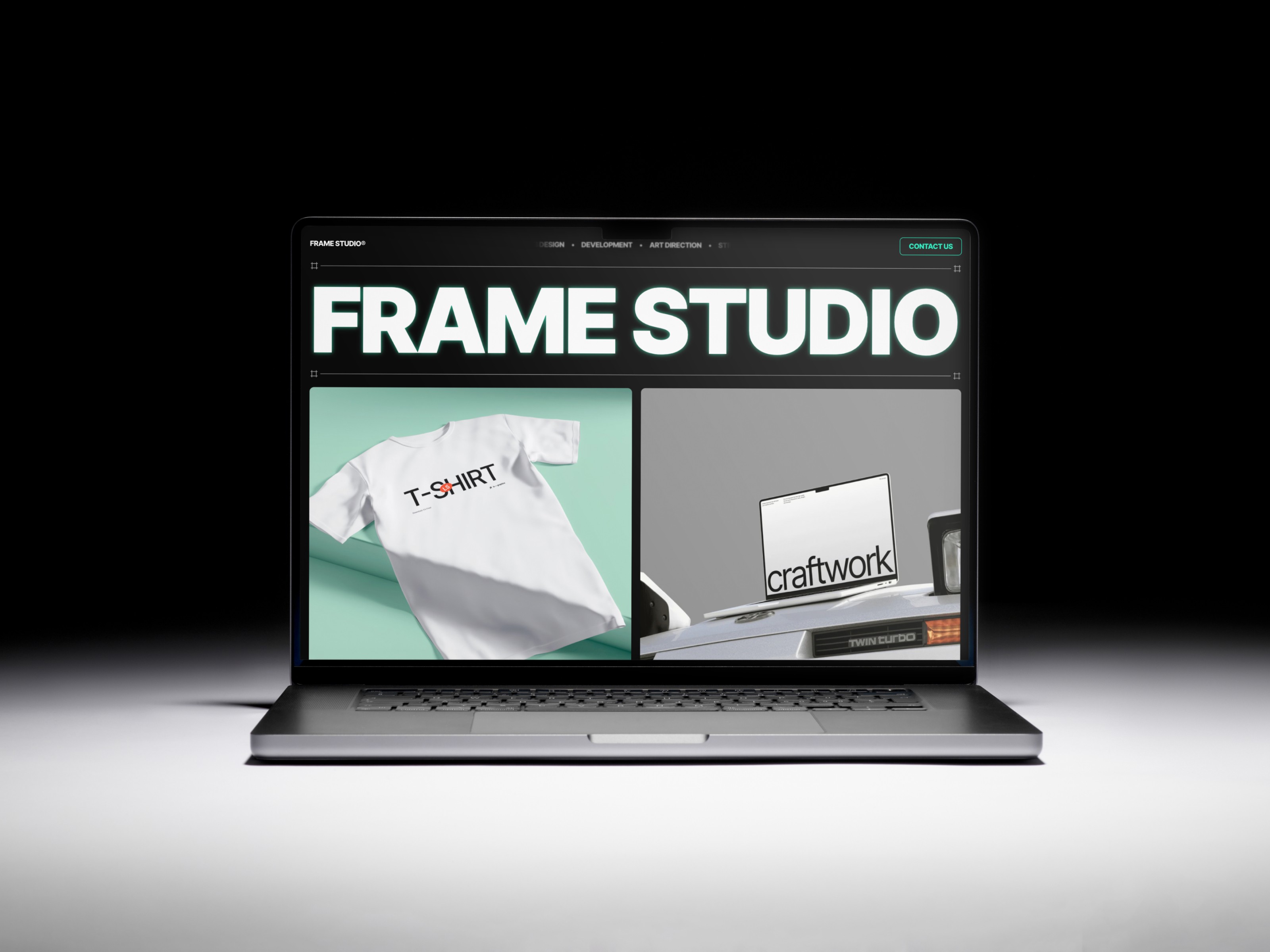 Frame Studio Framer agency template mockup