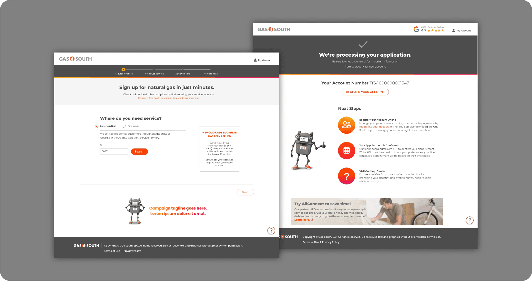 Gas South Enrollment screenshots